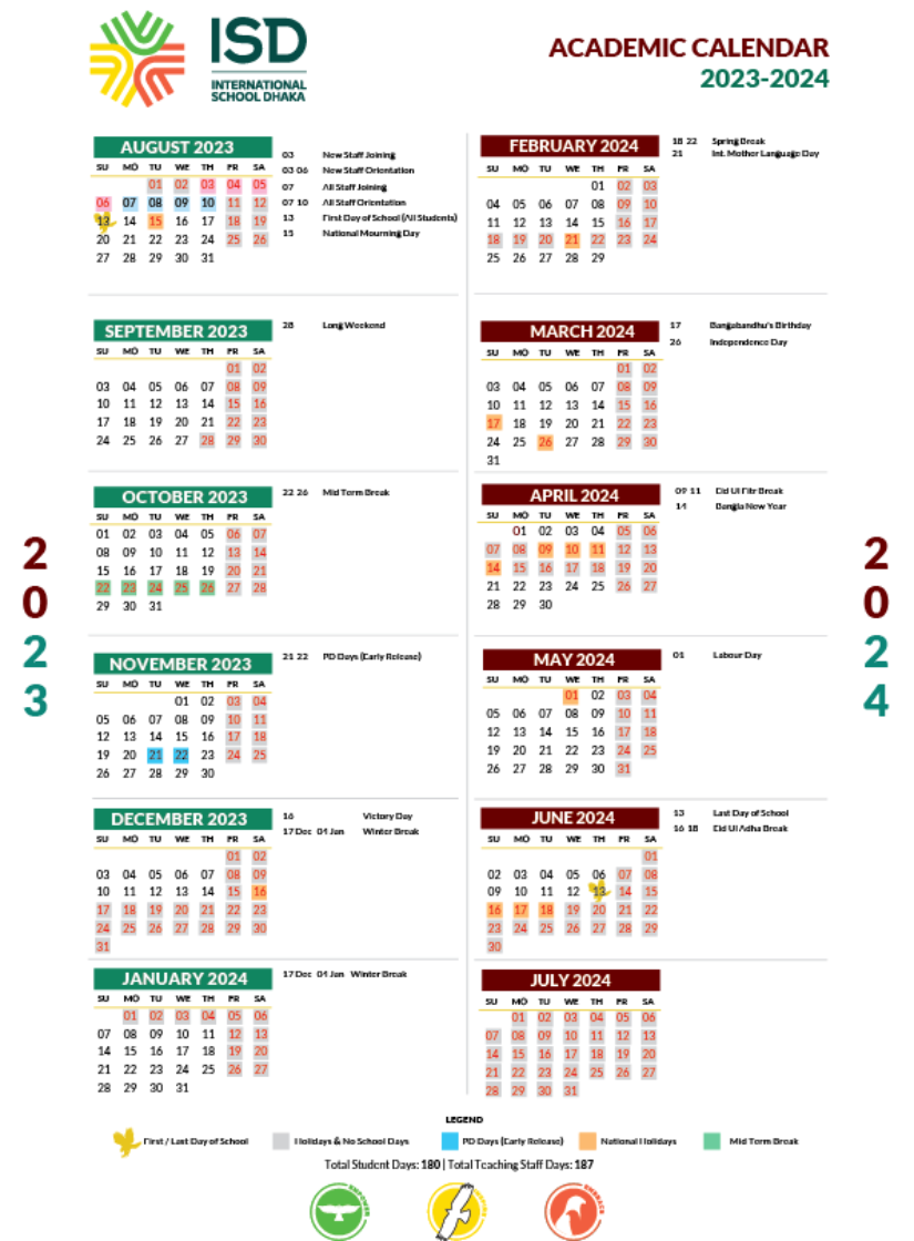 Calendar International School Dhaka
